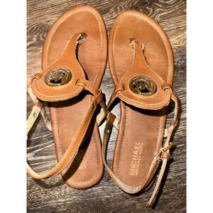 Michael Kors Brown Leather Thong women Womens Sandals Size 9.5